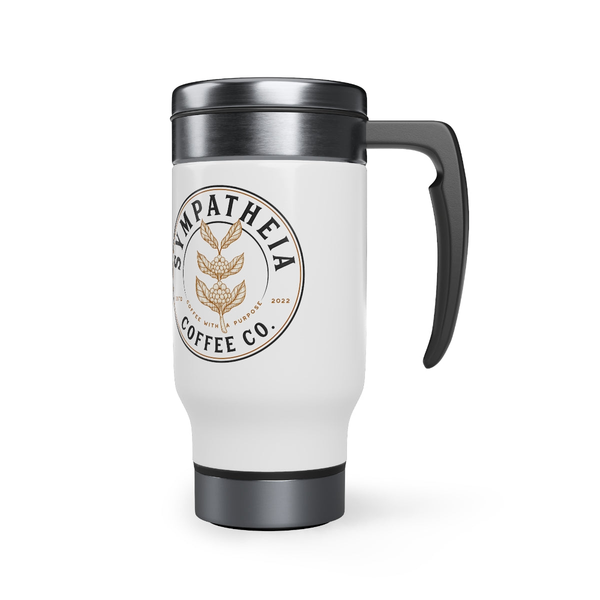 Stainless Steel Travel Mug with Handle, 14oz
