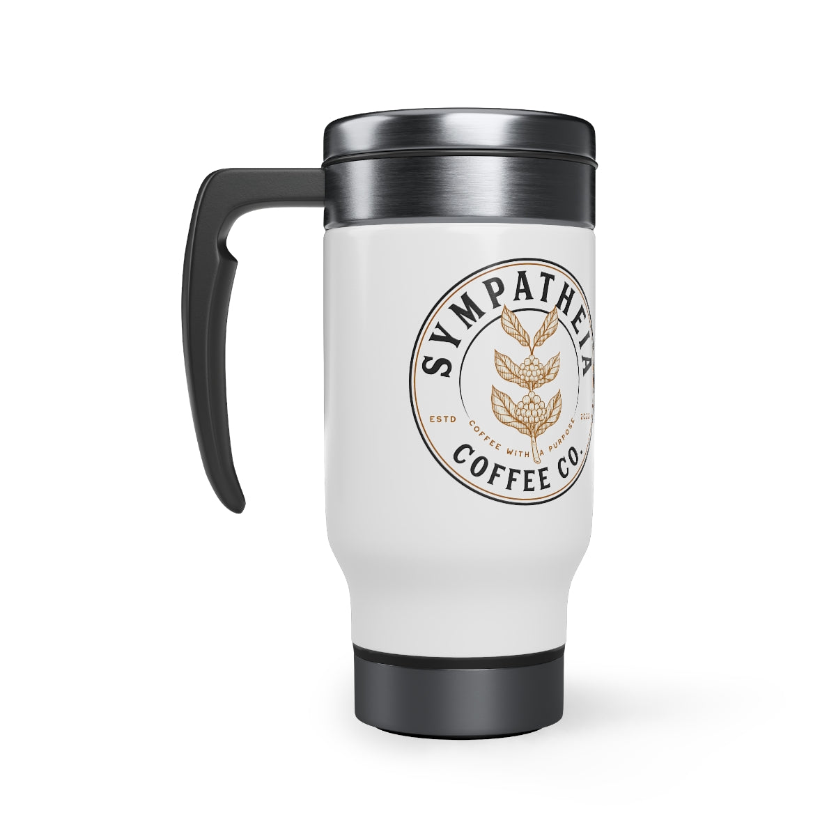Stainless Steel Travel Mug with Handle, 14oz